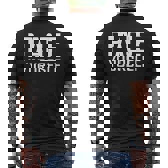 That Says Pace Yourself Simple Thanksgiving Men's T-shirt Back Print | Mazezy