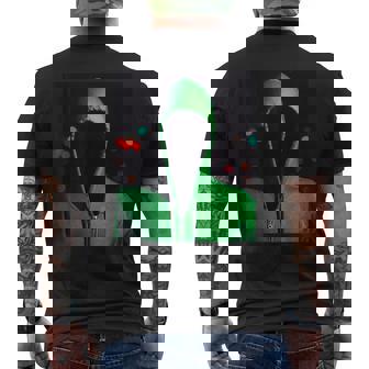 Scary Faceless Hooded Green Ghost Men's Back Print T-Shirt - Monsterry