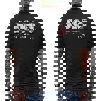 Schaf Unsheep Extra Sheep Chilli Sharp Wortwitz T-Shirt mit Rückendruck - Geschenkecke