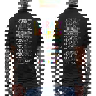 School Librarian Library Staff Appreciation Back To School Tank Top Men's Back Print T-Shirt - Monsterry