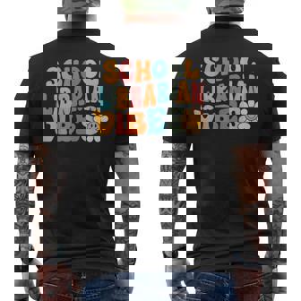 School Librarian Vibes First Day Of School Retro Library Men's Back Print T-Shirt - Monsterry