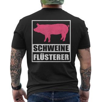 Schweine Flusterer Schweinebauer T-Shirt mit Rückendruck - Geschenkecke