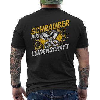 Screwdriver From Passion Mechanic Screwdriver T-Shirt mit Rückendruck - Geschenkecke