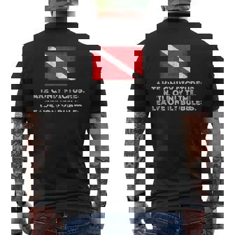 Scuba Diving TShirt Take Pictures Kill Time Leave Bubble Men's Back Print T-Shirt - Monsterry