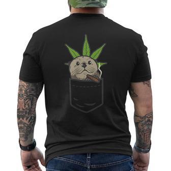 Sea Otter Smoking Weed Cannabis Blunt 420 Thc Stoner T-Shirt mit Rückendruck - Geschenkecke