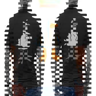 Seagull Animal Middle Finger T-Shirt mit Rückendruck - Geschenkecke