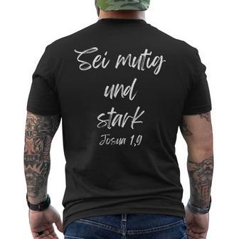 Sei Mutig Und Stark Josua 19 T-Shirt mit Rückendruck - Geschenkecke