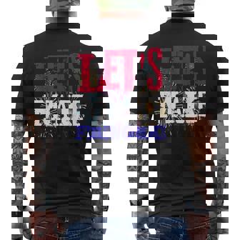 Sexy 4th Of July Shirt USA America Lets Make Fireworks Love Men's Back Print T-Shirt - Monsterry