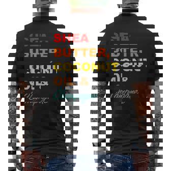 Shea Butter Coconut Oil & Champagne Retro Men's Back Print T-Shirt - Monsterry