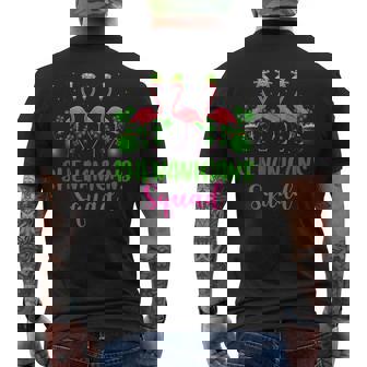 Shenanigans Squad Flamingo Bird Leprechaun St Patrick's Day Men's Back Print T-Shirt - Monsterry