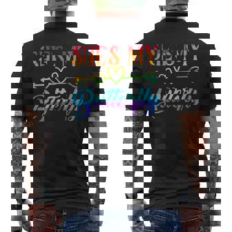 She's My Cupcake Butterfly Matching Lesbian Couple Rainbow Men's Back Print T-Shirt - Monsterry