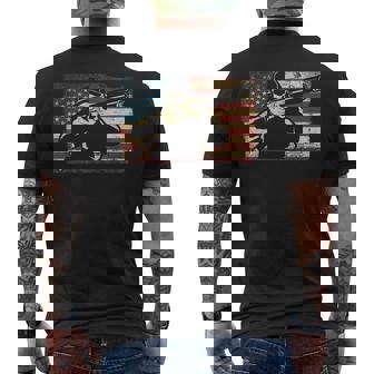 Shotgun Skeet Trap Clay Pigeon Shooting American Usa Flag Men's Back Print T-Shirt - Monsterry