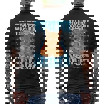 What The Sigma Meme Cat Men's T-shirt Back Print - Seseable