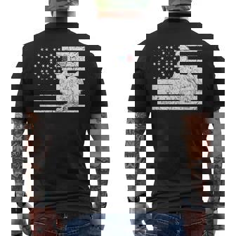 Silkie Chicken 4th Of July US American Flag Farm Animal Men's Back Print T-Shirt - Monsterry