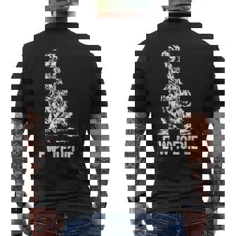Silkie Chicken Vintage Aesthetic Silkie Chicken Men's Back Print T-Shirt - Monsterry