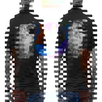 Silkie Chickens In The Galaxy Silkie Chicken Men's Back Print T-Shirt - Monsterry