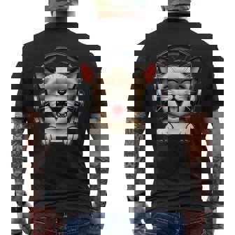 Silly Cat Avec Musique Casque T-shirt imprimé au dos - Cadeauxyz