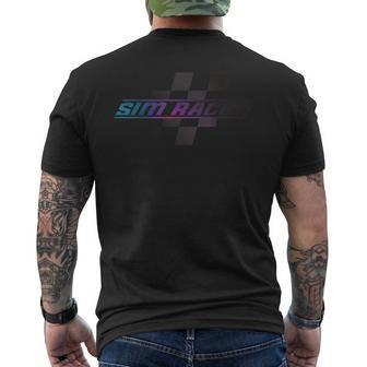 Sim-Racing Oder Sim-Racer Karierte Flagge T-Shirt mit Rückendruck - Geschenkecke