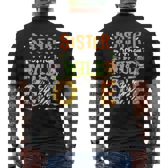 Sister Of The Wild One Kids Boys Safari Zoo Birthday Family Men's Back Print T-Shirt - Monsterry