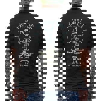 Skeleton Live Laugh Leave Me Alone Dissociate In Peace Men's Back Print T-Shirt - Monsterry