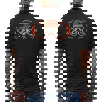 Ski & Snowboard Vintage Goggles Mountains Winter Sports Men's Back Print T-Shirt - Monsterry