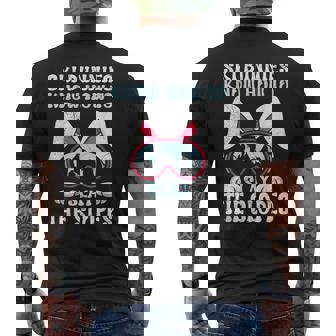 Ski Bunnies Know How To Slay The Slopes Snow Bunny Men's Back Print T-Shirt - Monsterry