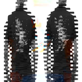 Ski Rabbit Ski And Snowboard Bunny Men's Back Print T-Shirt - Monsterry
