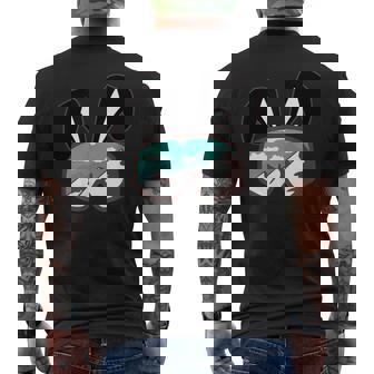 Ski Snowboard Goggles Bunny Ears Skiing Snow Men's Back Print T-Shirt - Monsterry