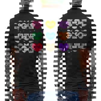 Skibidi Valentine's Day Candy Heart Valentine Rizz Men's T-shirt Back Print | Mazezy
