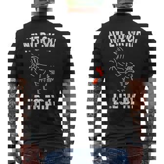 Never Skip Leg Day Gym Workout Legs Muscles Chicken Men's Back Print T-Shirt - Monsterry