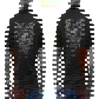 Skull Cross Y2k Goth Alt Grunge Gothic Emo Aesthetic Wings Men's T-shirt Back Print - Monsterry