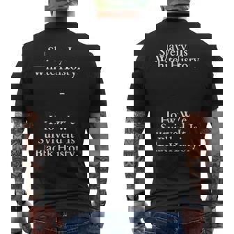 Slavery Is White History How We Survived It Is Black History Men's T-shirt Back Print - Monsterry