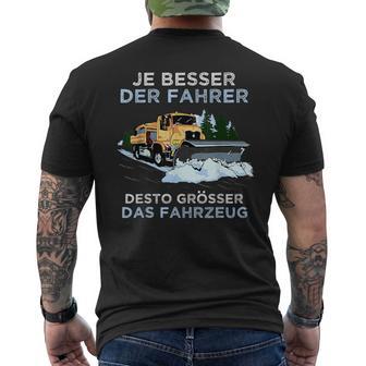 Snow Plough Saying Winter Service Snow Clearing Device Snow Plough T-Shirt mit Rückendruck - Geschenkecke