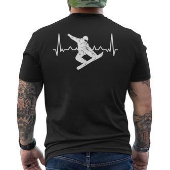 Snowboarding With Heartbeat Pulse Ecg And Snowboarder T-Shirt mit Rückendruck - Geschenkecke