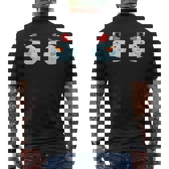 Snowman Boobs Shirt Christmas Party Tee Xmas Men's Back Print T-Shirt - Monsterry