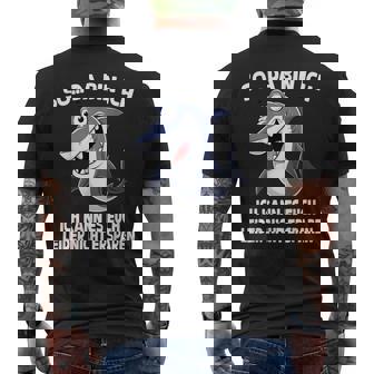 So Da Bin Ich Hai Lustiger Ironischer Haifisch Spruch T-Shirt mit Rückendruck - Geschenkecke
