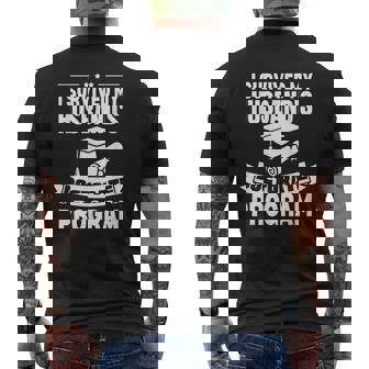 Sobreviví A Mi Esposo Programa De Doctorado Retro Divertido Doctorado Camiseta Hombre Estampado Espalda - Regaloses