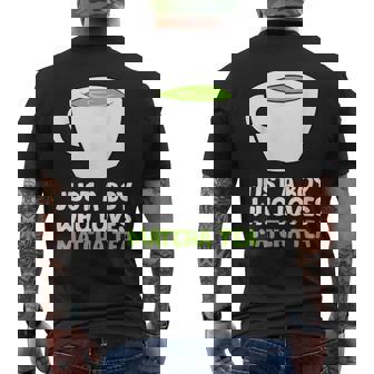 Solo Un Chico Al Que Le Encanta El Té Matcha Camiseta Hombre Estampado Espalda - Regaloses