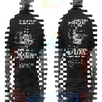 Someone In Colorado Loves Me Vintage Sunset Mountain Men's Back Print T-Shirt - Monsterry
