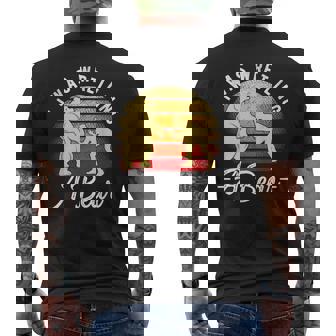 Get Well Soon Recovery Broken Arm Leg I Was Wrestling Bear Men's Back Print T-Shirt - Monsterry