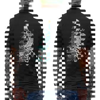 Sorta Scary Merry Sorta Christmas Skeleton Tree Santa Half Men's Back Print T-Shirt - Monsterry