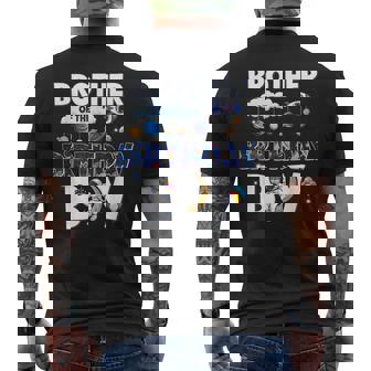 Space Family Brother Of The Birthday Boy Astronaut Birthday Men's Back Print T-Shirt - Monsterry