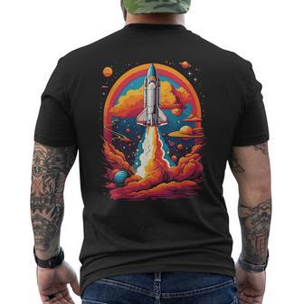 Space Travel With Space Shuttle Rocket Astronaut Dream T-Shirt mit Rückendruck - Geschenkecke