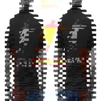Spain Spanish Soccer Player Spain Flag Espana Spanish Pride Men's Back Print T-Shirt - Monsterry