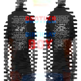 Spider Web Birthday Party Brother Of The Birthday Boy Men's T-shirt Back Print - Monsterry