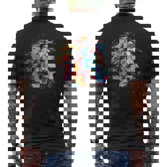 Splash Art Connemara Pony Horse Lover Colorful Tank Top Men's Back Print T-Shirt - Monsterry