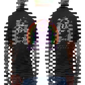Spoiler Alert Everyone Dies Vintage Rainbow Ghost Men's Back Print T-Shirt - Monsterry