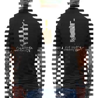 Spread Positivi-Tea Positivity Cute Boba Tea Be Positive Men's Back Print T-Shirt - Monsterry