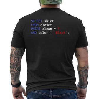 Sql Database Computer Programming Select From Closet T-Shirt mit Rückendruck - Geschenkecke