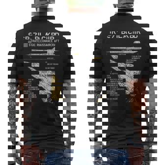 SR-71 Bird Aircraft Spy Plane Blueprint Data Men's Back Print T-Shirt - Monsterry